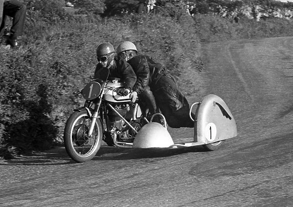 Jack Wijns & Jean Vervoot (Norton) 1954 Sidecar TT