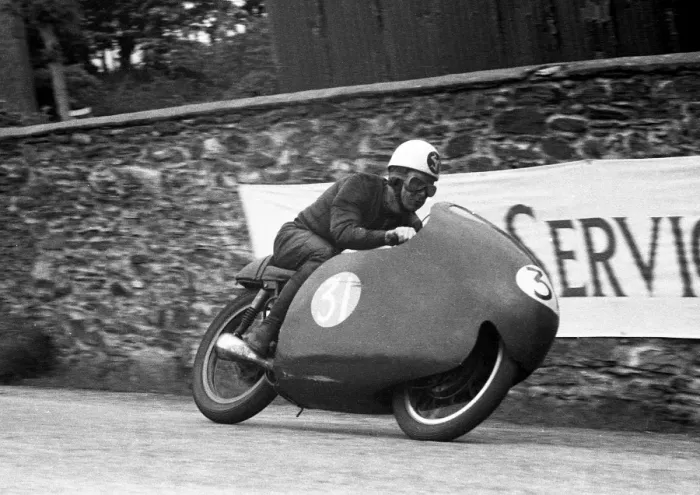 Framed Print : Jack Wood (Duke Velocette) 1956 Junior TT