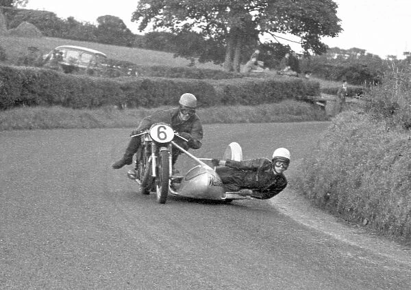 Jacques Drion & Inge Stolle Laforge (Norton Watsonian) 1953 Ulster Grand Prix
