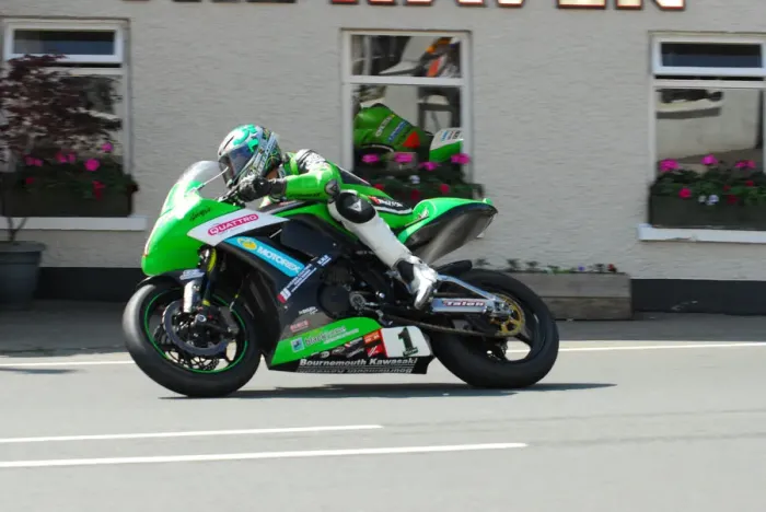 Framed Print : James Hillier (KMR Kawasaki) 2013 Lightweight TT holder