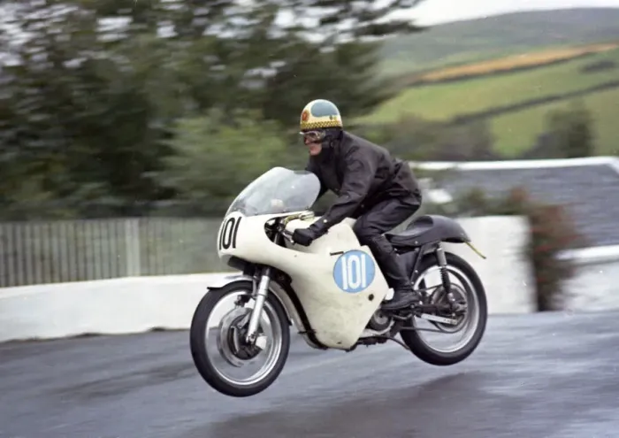 Framed Print : James Munro (AJS) 1967 Junior Manx Grand Prix