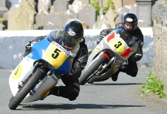 Framed Print : Jamie Coward (Norton) and Alan Oversby (Honda) 2015 Pre TT Classic Framed Print : Jamie Coward (Norton) and Alan Oversby (Honda) 2015 Pre TT Classic
