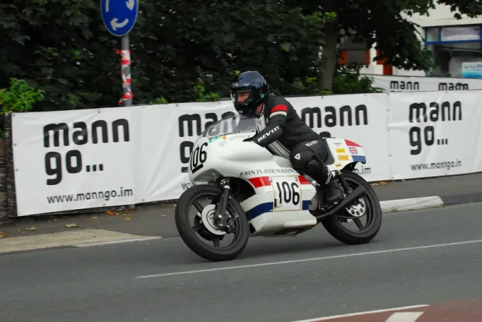 Framed Print : Jamie Waters (Norton) 2013 Classic TT Parade Lap