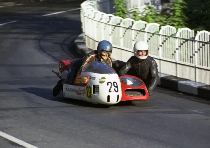 Framed Print : Jeff Gawley & Peter Sales (Konig) 1973 750 Sidecar TT