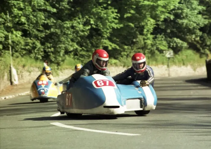 Framed Print : John Booth & Keith Roberts (Windle Yamaha) 1989 Sidecar TT