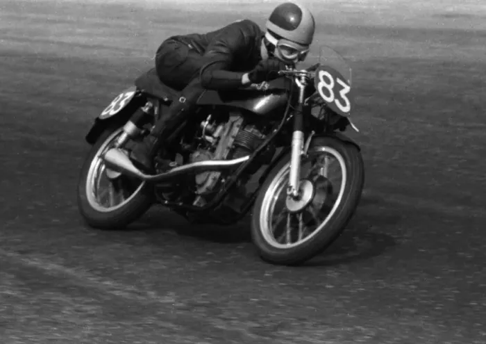 Framed Print : John Clark (AJS) 1955 Silverstone