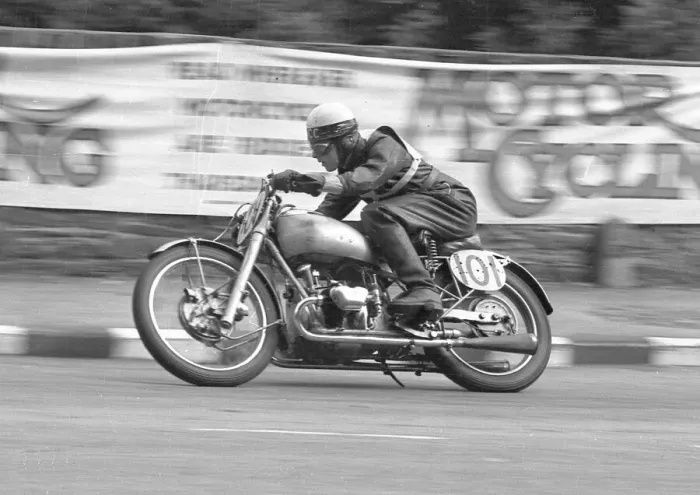 Framed Print : John Clark (Douglas) 1950 Junior Manx Grand Prix Framed Print : John Clark (Douglas) 1950 Junior Manx Grand Prix