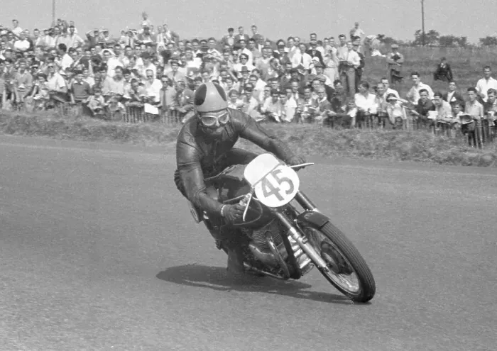 Framed Print : John Clark (Matchless) 1955 Senior Ulster Grand Prix
