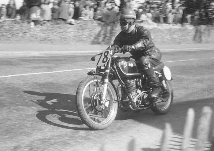 Framed Print : John Fisher (AJS) 1952 Junior TT Framed Print : John Fisher (AJS) 1952 Junior TT