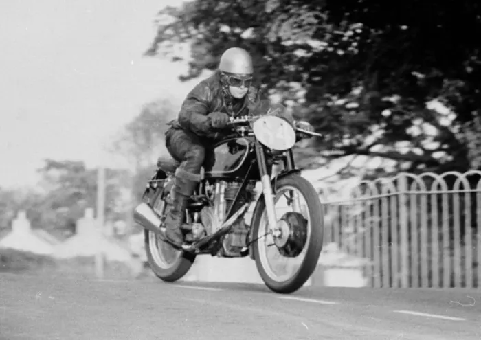 Framed Print : John Harrowell (AJS) 1950 Junior TT Framed Print : John Harrowell (AJS) 1950 Junior TT