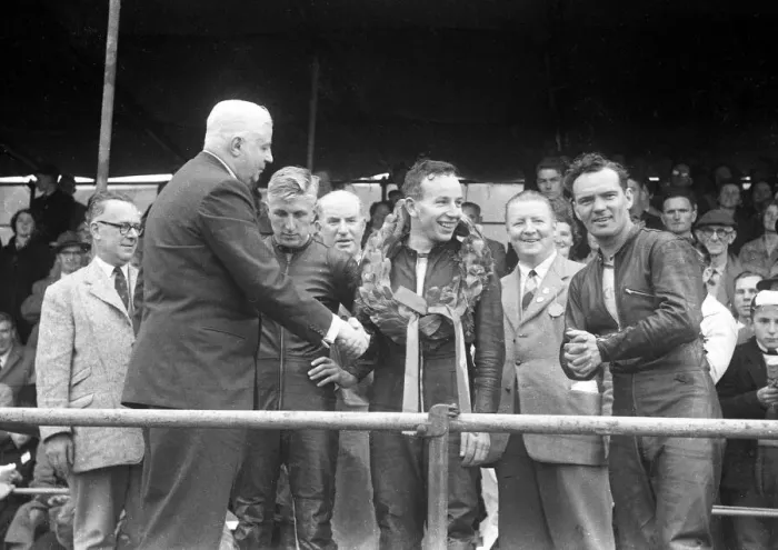 Framed Print : John Hartle, John Surtees and Bob McIntyre 1958 Senior Ulster Grand Prix Framed Print : John Hartle, John Surtees and Bob McIntyre 1958 Senior Ulster Grand Prix