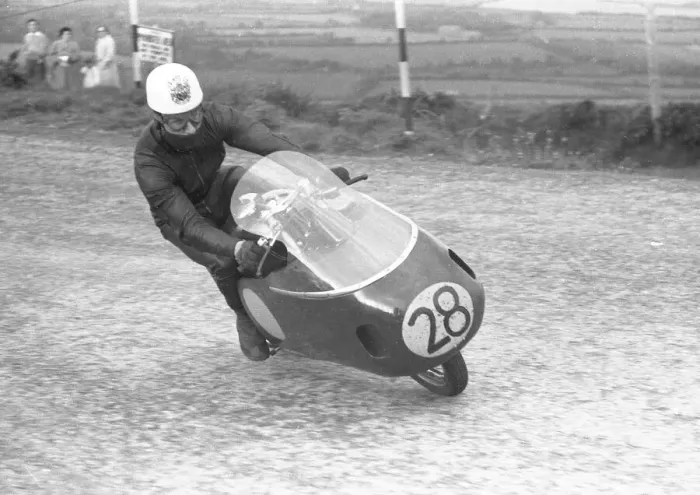 Framed Print : John Hartle (REG) 1957 Lightweight TT
