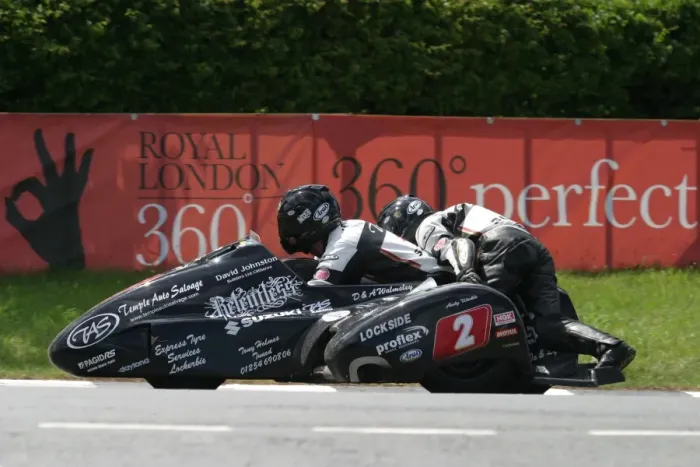 Framed Print : John Holden & Andrew Winkle (LCR Suzuki) 2010 Sidecar A TT