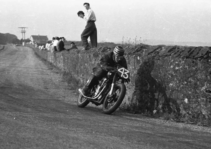 Framed Print : John Patrick (Velocette) 1955 Southern 100 Framed Print : John Patrick (Velocette) 1955 Southern 100