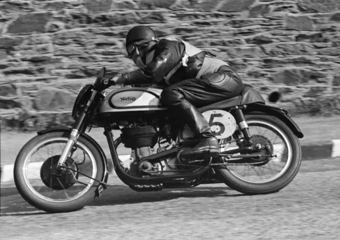 Framed Print : John Smith (Norton) 1953 Junior Manx Grand Prix