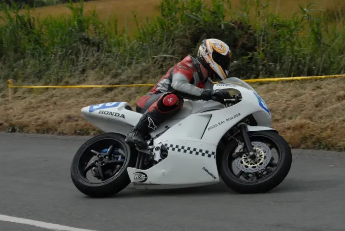 Framed Print : Jules Ray (Honda) 2009 Jurby Road
