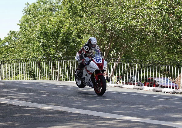 Justin Collins (Yamaha) on Ballaugh Bridge 2019 Supersport TT