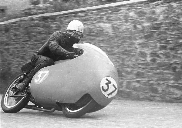 Keith Campbell (Guzzi) 1957 Junior TT