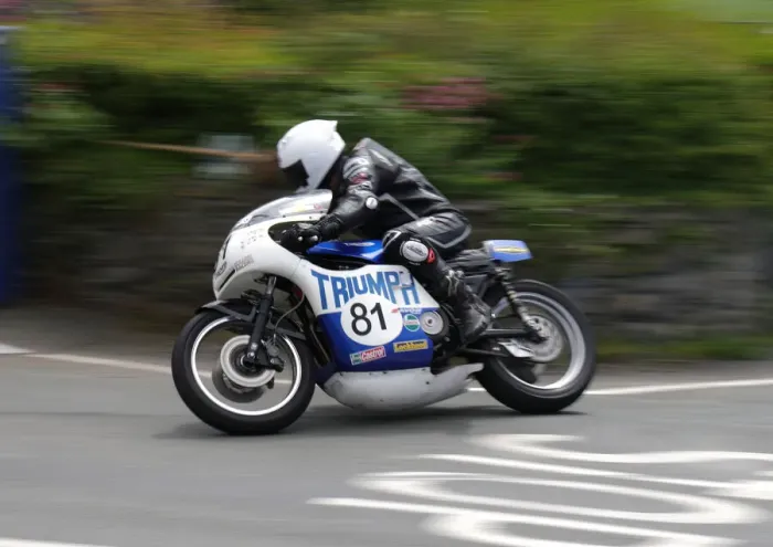 Framed Print : Keith Clarke (Rob North Trident) 2022 Pre TT Classic