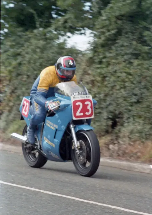 Framed Print : Keith Jowett (Suzuki) 1987 Newcomers Manx Grand Prix