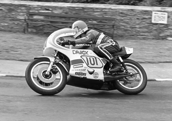 Framed Print : Keith Little Davick Kawasaki 1975 Senior Manx Grand Prix Framed Print : Keith Little Davick Kawasaki 1975 Senior Manx Grand Prix