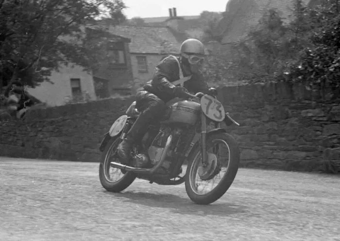 Framed Print : Ken Buckmaster (Triumph) 1955 Senior Manx Grand Prix Framed Print : Ken Buckmaster (Triumph) 1955 Senior Manx Grand Prix