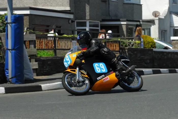 Framed Print : Ken Davis (Gawthorpe Honda) 2014 Pre TT Classic
