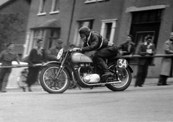 Framed Print : Ken Prince (Triumph) 1952 Senior Clubman TT Framed Print : Ken Prince (Triumph) 1952 Senior Clubman TT