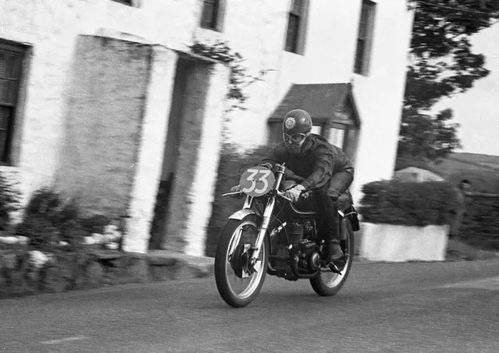 Framed Print : Ken Swallow (AJS) 1953 Junior TT