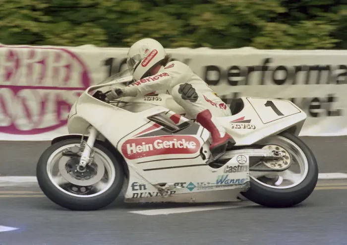 Framed Print : Klaus Klein (Suzuki) 1986 Formula One TT