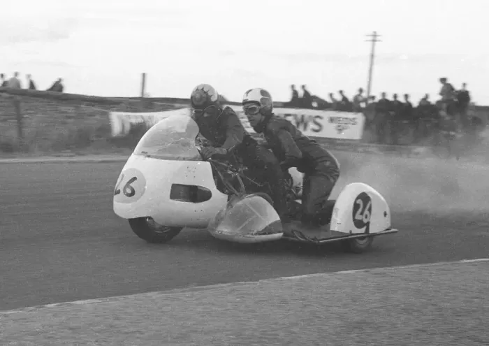 Framed Print : L Fisher & ? (Triumph) 1966 Southern 100