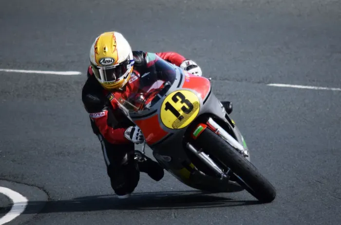 Framed Print : Lee Johnston (Honda) 2018 Senior Classic TT