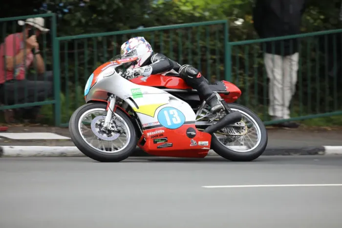Framed Print : Lee Johnston (Honda) 2019 Junior Classic TT
