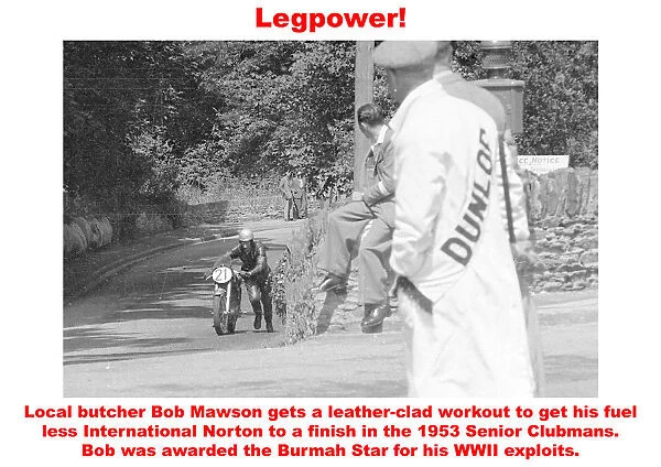 Legpower. Local Butcher Bob Mawson gets a leather-clad workout to get his