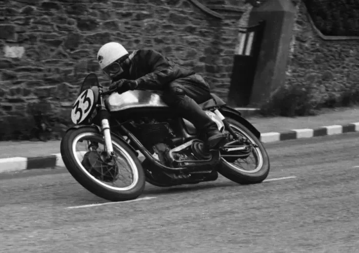 Framed Print : Len King (Norton) 1955 Junior TT Framed Print : Len King (Norton) 1955 Junior TT