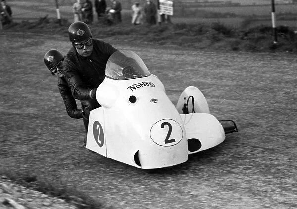 Len Taylor & Peter Glover (Norton) 1957 Sidecar TT