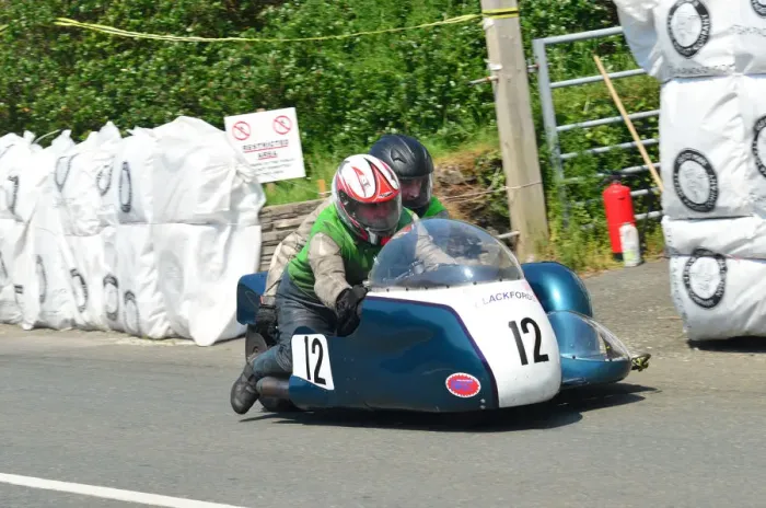 Framed Print : Lenny Pallister & Ian Marriner (Triumph spl) 2012 Pre TT Classic