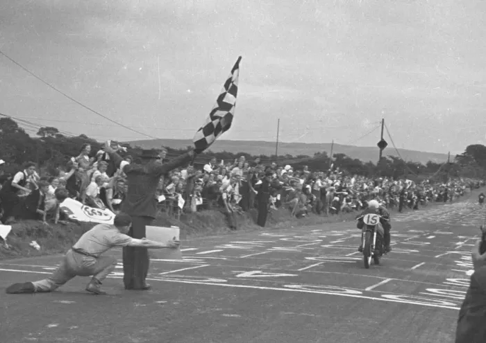Framed Print : Les Graham (AJS) 1949 Senior Ulster Grand Prix Framed Print : Les Graham (AJS) 1949 Senior Ulster Grand Prix