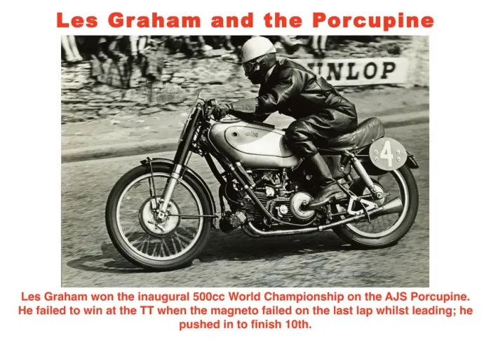 Framed Print : Les Graham and the AJS Porcupine Framed Print : Les Graham and the AJS Porcupine