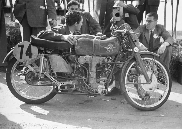 Framed Print : Les Graham (MV) 1951 Ultra Lightweight TT Framed Print : Les Graham (MV) 1951 Ultra Lightweight TT