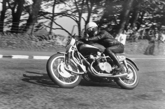 Framed Print : Les Graham (MV) 1953 Junior TT