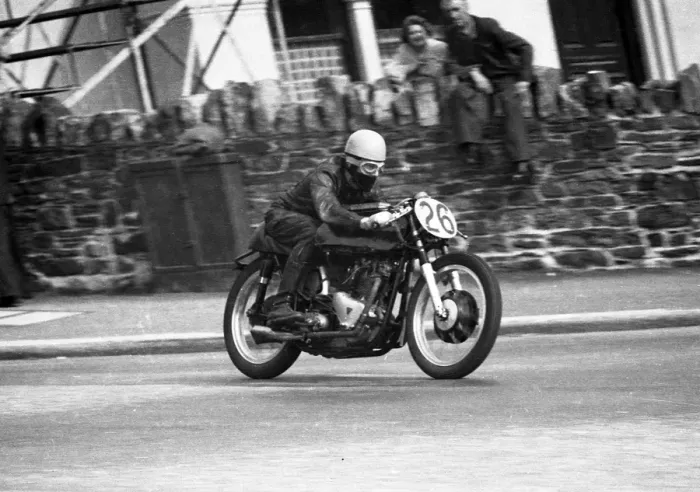 Framed Print : Lewis Young (JV Spl) 1957 Senior Manx Grand Prix Framed Print : Lewis Young (JV Spl) 1957 Senior Manx Grand Prix