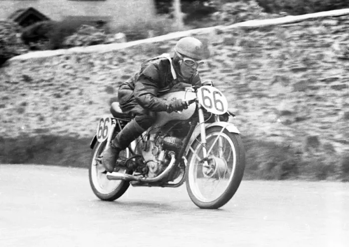 Framed Print : Lionel French (EMC Puch) 1952 Ultra Lightweight TT Framed Print : Lionel French (EMC Puch) 1952 Ultra Lightweight TT