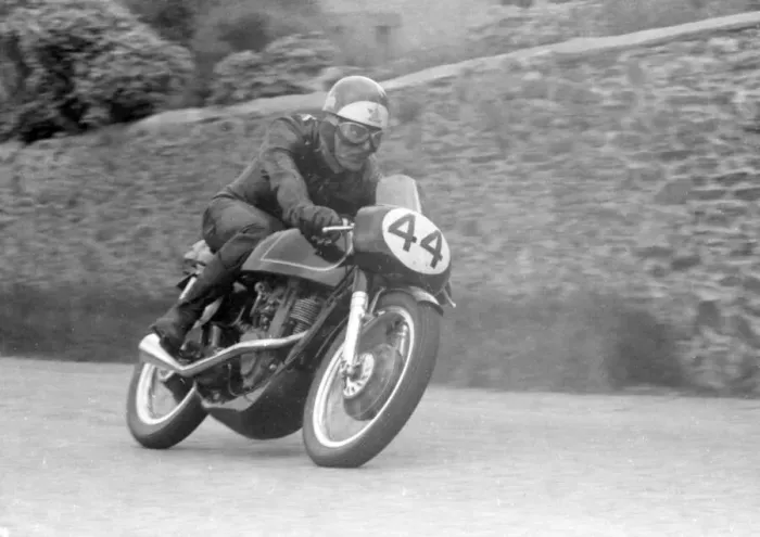 Framed Print : Louis Carr (AJS) 1957 Junior TT Framed Print : Louis Carr (AJS) 1957 Junior TT