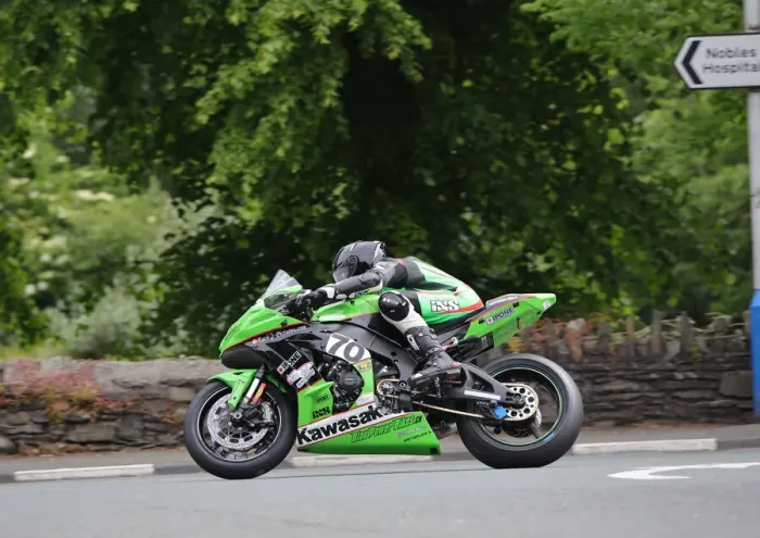 Framed Print : Lukas Maurer (Kawasaki) 2019 Senior TT