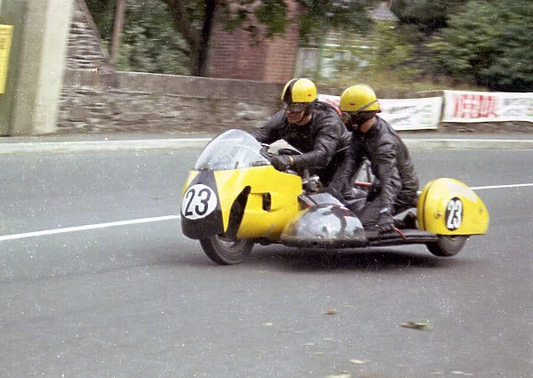 Mac Hobson & Geoff Atkinson (Tribsa) 1966 Sidecar TT