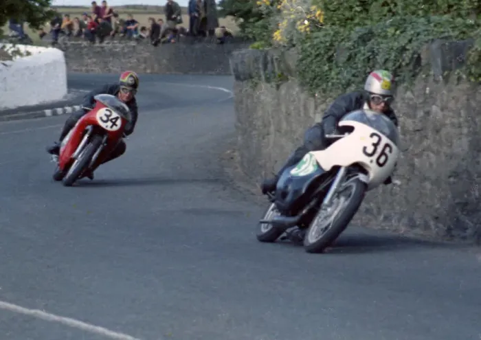 Framed Print : Malcolm Cox (Kawasaki) and Cyril Luton (Ducati) 1969 Southern 100