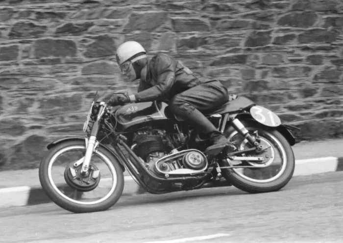 Framed Print : Malcolm Templeton (AJS) 1955 Junior TT Framed Print : Malcolm Templeton (AJS) 1955 Junior TT