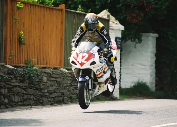 Framed Print : Maria Costello (Honda) 2004 Production 1000 TT Framed Print : Maria Costello (Honda) 2004 Production 1000 TT