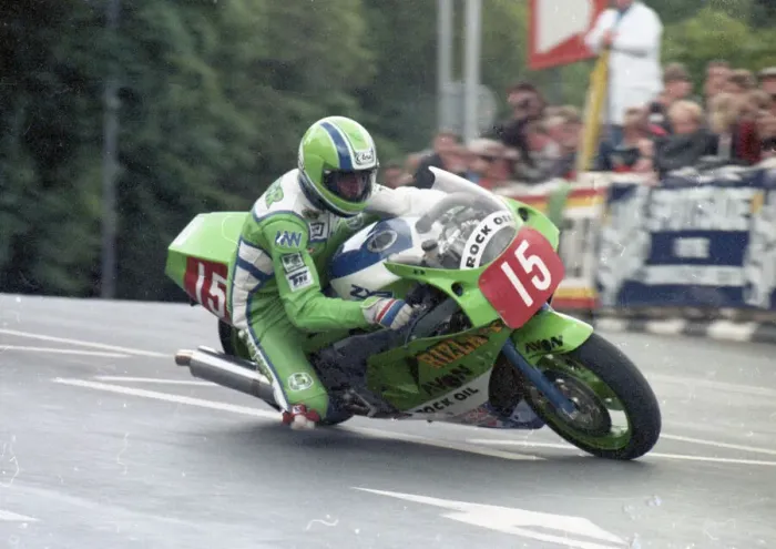 Framed Print : Mark Farmer (Kawasaki) 1989 Production 750 TT Framed Print : Mark Farmer (Kawasaki) 1989 Production 750 TT
